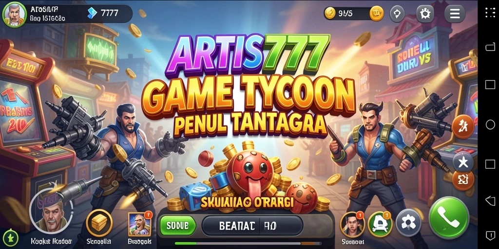 Tampilan gameplay ARTIS777 yang menampilkan interaksi manajer dan artis.