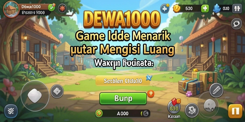 Tangkapan layar gameplay DEWA1000 yang menunjukkan kemajuan Idle.
