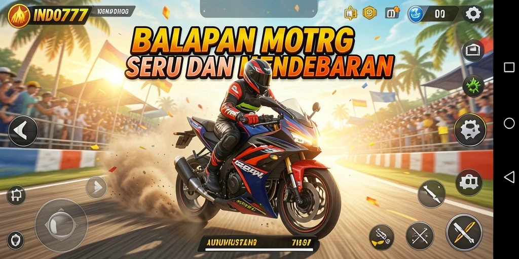 Gameplay mendebarkan balapan motor dalam INDO777.
