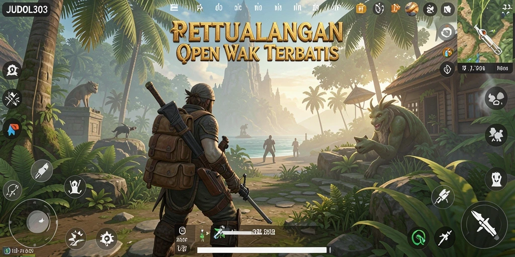 Screenshot gameplay JUDOL303 menampilkan eksplorasi menakjubkan dalam dunia terbuka.