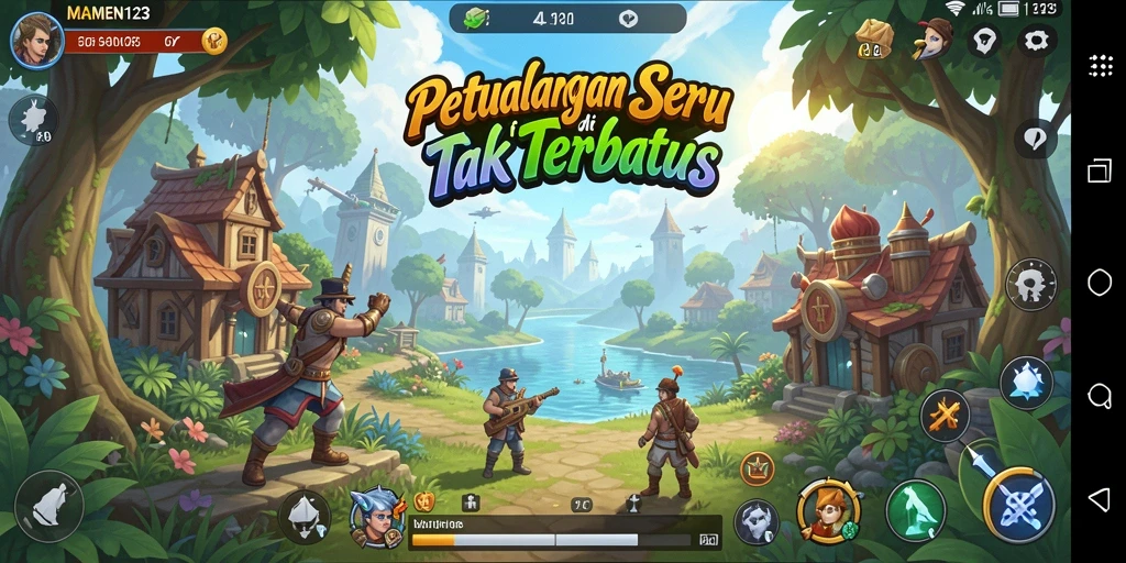 Screenshot gameplay MAMEN123 menampilkan aksi petualangan seru dan menantang.