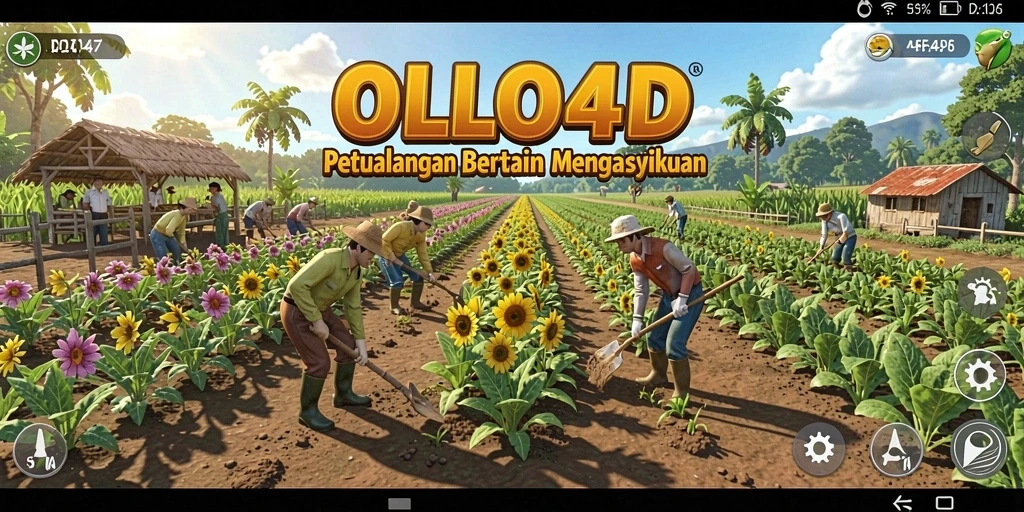 Tampilan menawan dari gameplay bertani di OLLO4D.