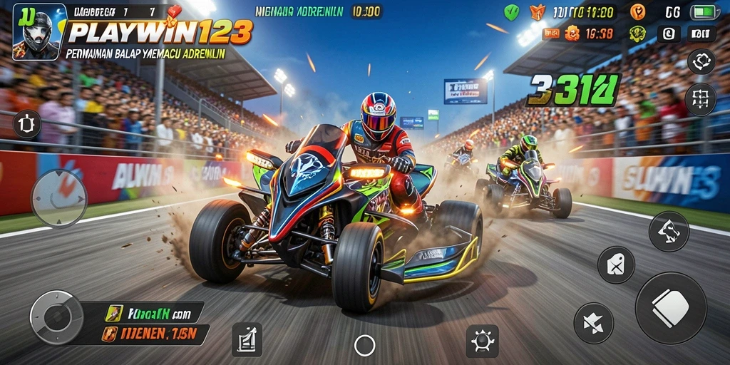 Tampilan menarik dari gameplay balap di PLAYWIN123.
