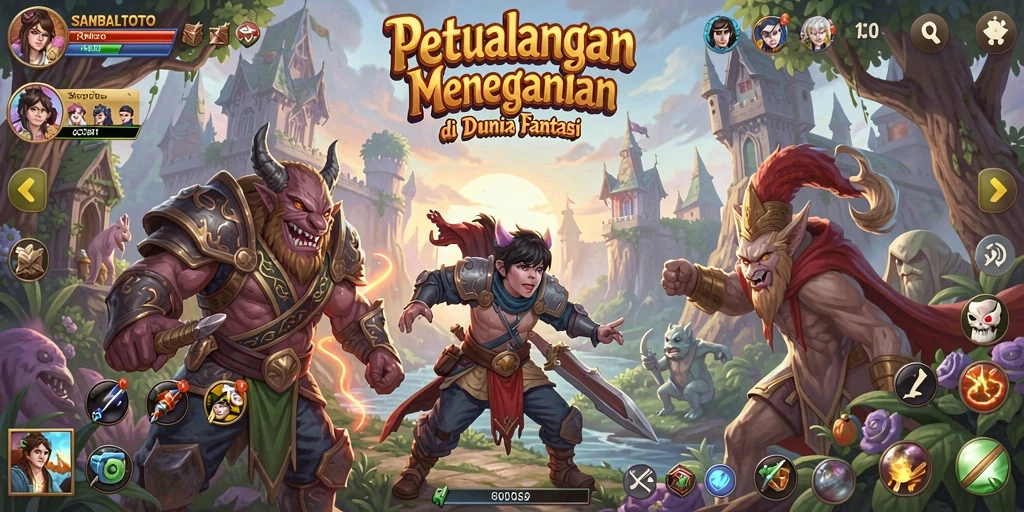 Tampilan gameplay penuh aksi di dunia petualangan SAMBALTOTO.