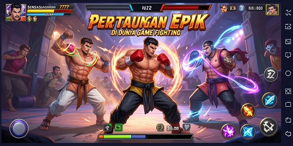 Tampilan gameplay SENSASI777 yang penuh aksi dan strategi bertarung.