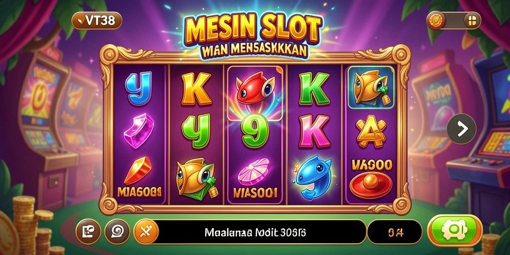 Tampilan gameplay VT38 yang mendebarkan dan penuh warna.