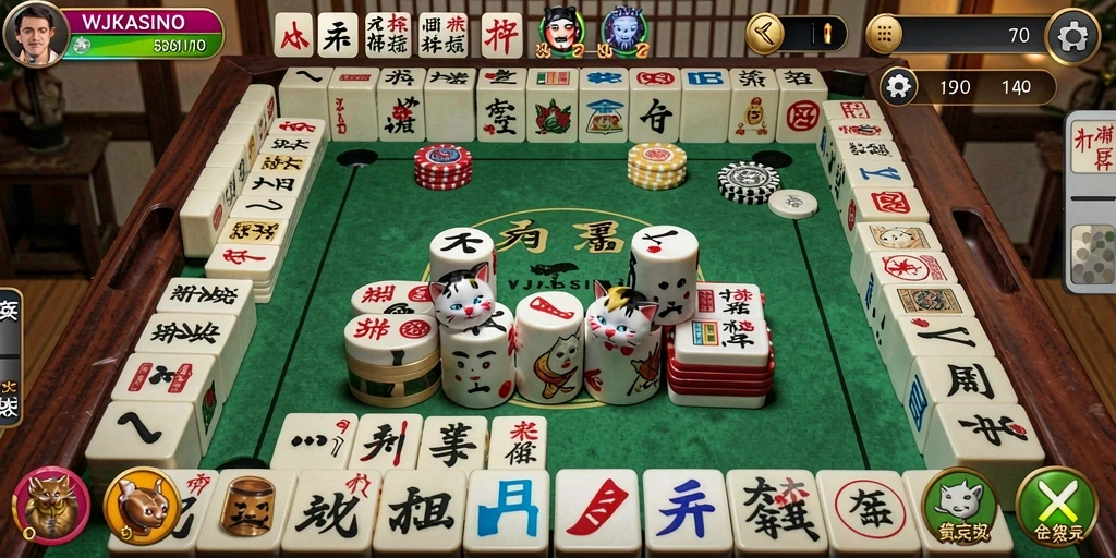 Tampilan cantik dari gameplay WJKASINO saat bermain Mahjong.